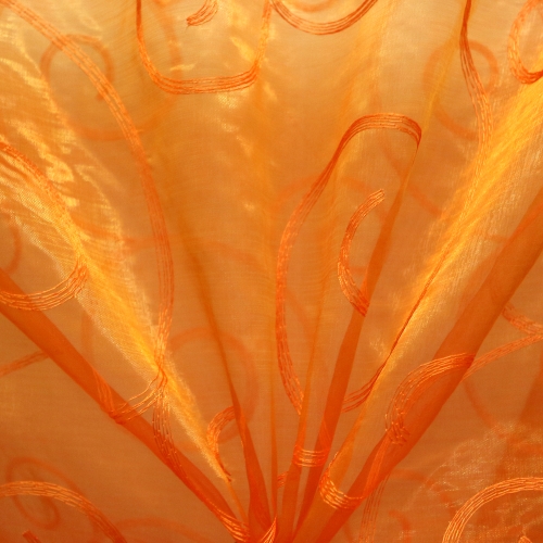Õrn läbipaistev, tikitud ornamendiga organza, 140cm, 22311