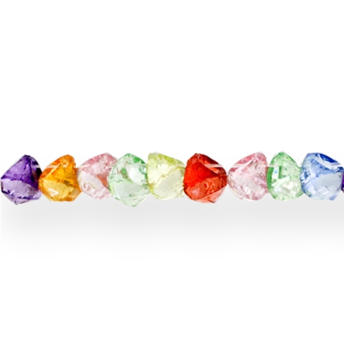 Ümmargune tahuline kristall ülalt läbistatud auguga 8 x 6mm