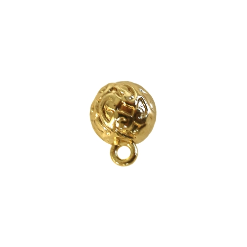 Reljeefse mustriga, ümar, kannaga, metallnööp, 10mm, 16L