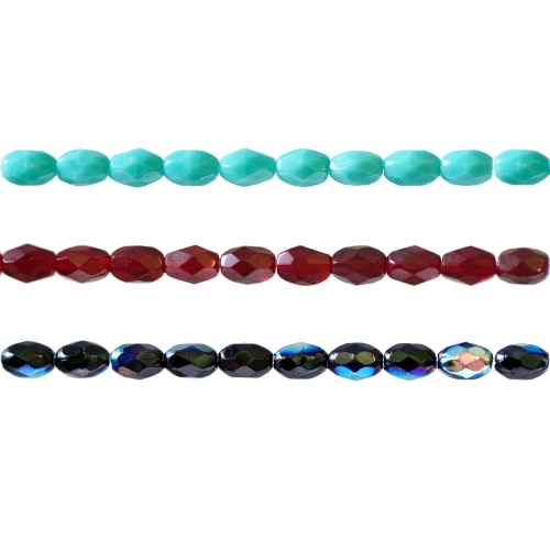 Piklik, ovaalne, tahuline, (Jablonex) 6x4mm klaashelmes