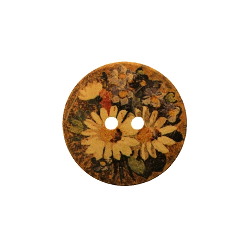 Naturaalne kookosnööp trükitud lillemustriga, kahe auguga 40mm, 60L