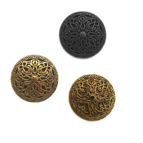 Reljeefse ornamendimustriga, kannaga metallnööp ø17 mm, suurus: 26L