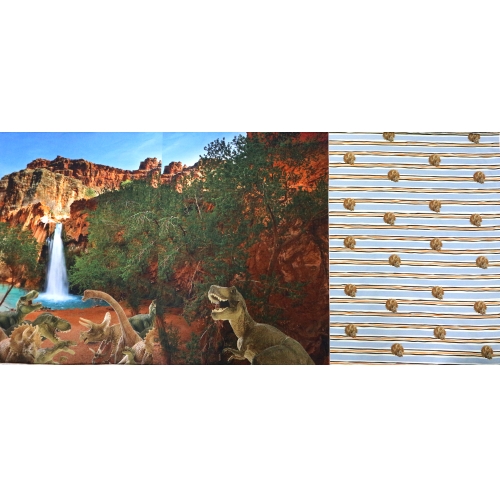 Dinosaurusterga trikookangas, kupongina, 75x150cm, 13228