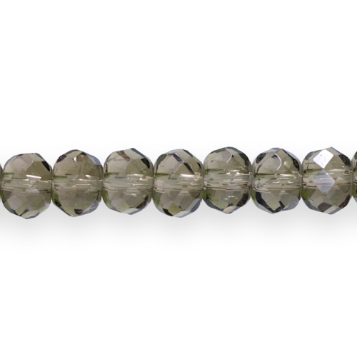 Ümarad lapikud tahulised klaashelmed 8x6mm