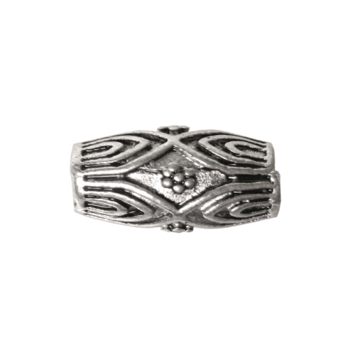 Ornamental Jewelery Spacer with Dotted Pattern, 14 x 7mm