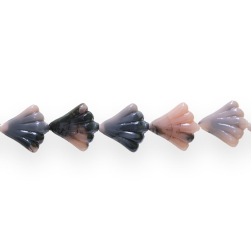 Teokarbikujulised segatud värvidega plastikhelmed 12,5 x 12 x 4,5mm