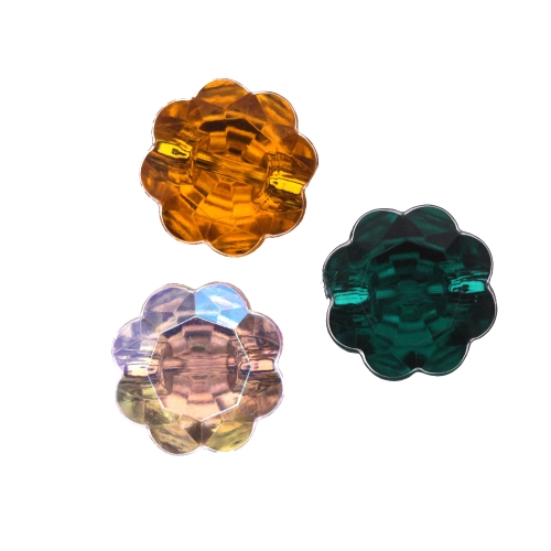 Õmmeldav lillekujuline plastikkristall/nööp 13mm