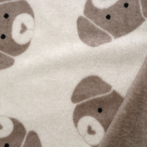 Koertega ja teiselt poolt ühevärviline, pehme kahepoolse mustriga fliis (Cuddle Fleece, double print fleece), 150cm, KC32018