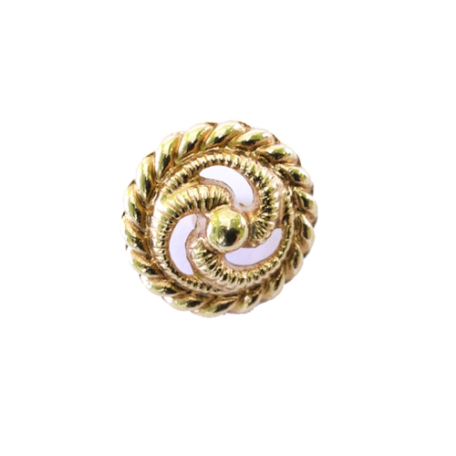 Metallist, kuldne, reljeefse mustriga, kannaga nööp 16mm, 26L