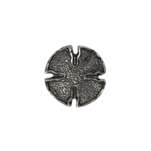 Lillekujuline, lopergune, krobeline, kannaga metallnööp, 18mm/28L