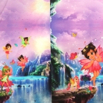 Ponide ja lilleprintsessidega, trikookangas kupongina 80 cm x 150 cm, Stenzo, 17716