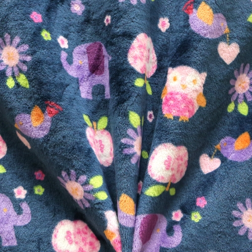 Elevantide ja õuntega, pehme, sametine fliis, flannell fleece, 150cm, 125.496