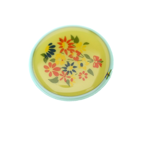 Ümar, lillemustriga, kannaga plastiknööp, 25mm, 40L