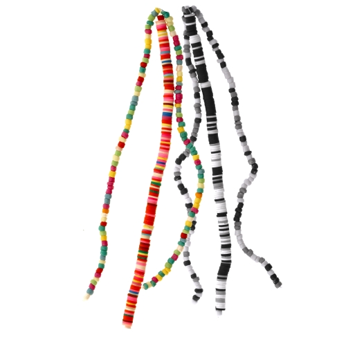 Erikujuliste klaas- ja plastikhelmeste valik riputuspakendis, 3 x 18 cm, Varanasi-India helmed