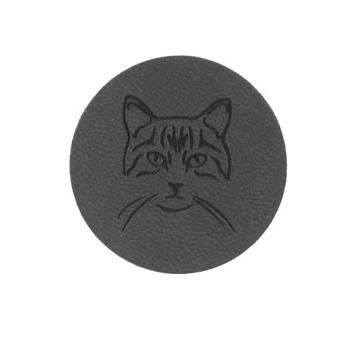 Kunstnahast ümar õmmeldav, kassiga aksessuaar, aukudeta, 38mm