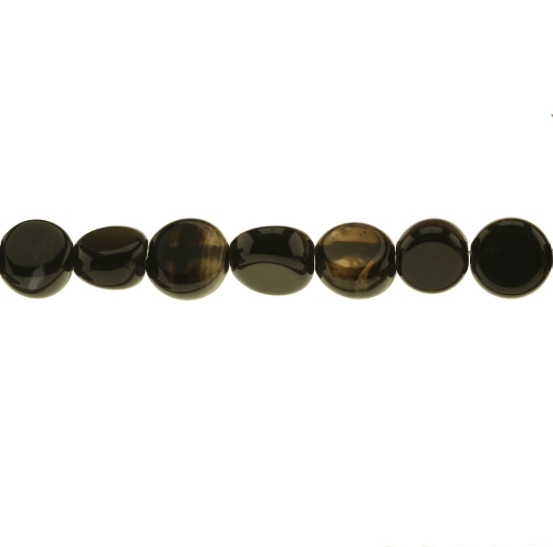 Naturaalsed mustast ahhaadist, lapikud ümarad helmed, 16 x 7 - 14,5 x 5mm 