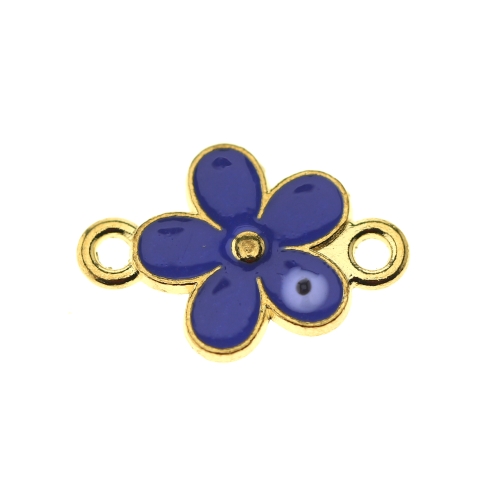 Lillekujuline metallist riputis kahe aasaga, 18 x 12 x 2mm