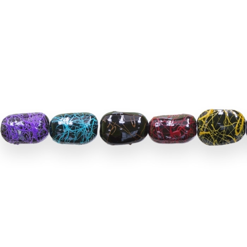 Pilkikud lapikud plastikhelmed pintseldatud 15 x 11 x 7mm