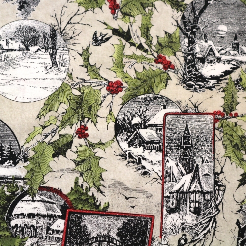 Jõuluteemaline (Winter Wonderland), puuvillane kangas, 110cm, 2WW3, Soodushind!