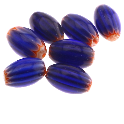 Kirjud mustrilised ovaalsed millefiori pärlid 13x8mm