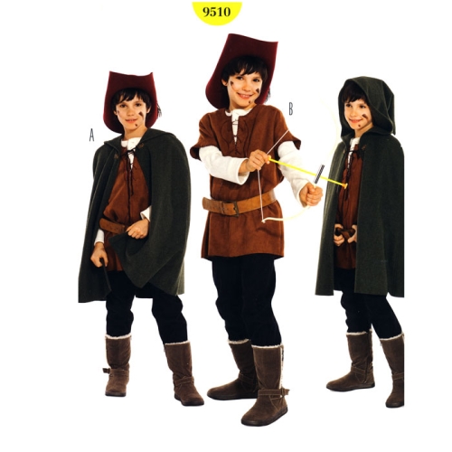 Robin Hood, Kasv 128-158cm / Robin / Burda 9510