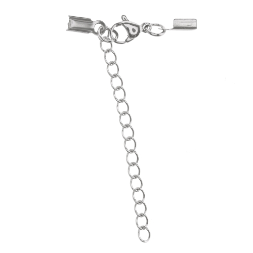 Kinnitusdetail karabiinhaagi, keti ja otstest paelaotsikutega, Jewellery Clasp with Chain, 7cm
