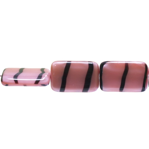 Kandiline lapik, padjakese kujuline triibuline 19x12x5,5mm klaashelmes