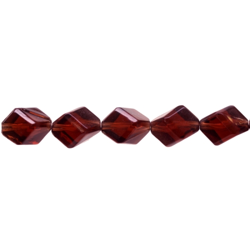 Rombikujuline viltune diagonaalselt läbistatud auguga kristall 12 x 8mm