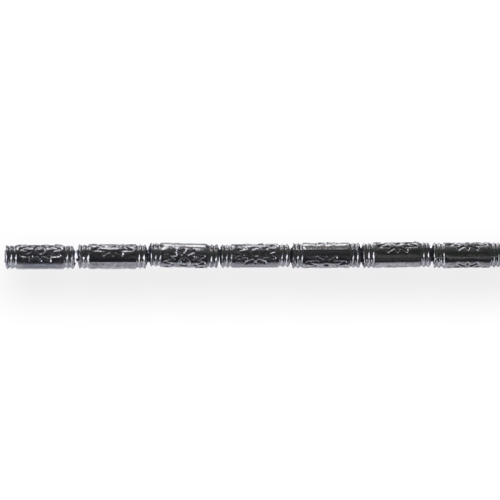 Torujad, reljeefse mustriga metallilaadsed plastikhelmed 11 x 4mm