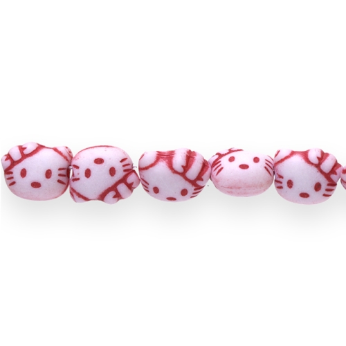 Hello Kitty-kujulised lapikud plastikhelmed 10 x 8 x 6mm