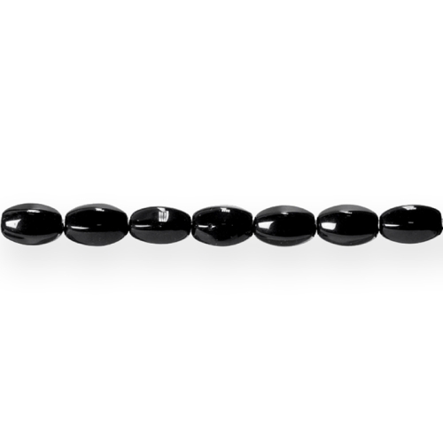 Ovaalne tahuline pikuti keskelt auguga klaashelmes 9x6mm 