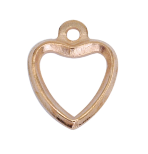Metal Heart Charm, 10 x 7mm