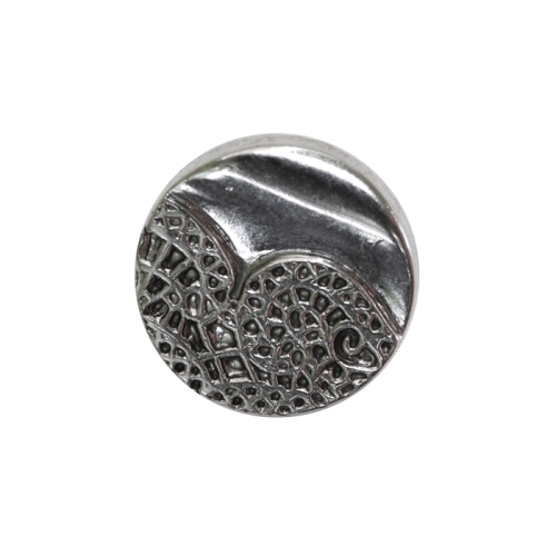 Metallilaadsest plastikust, reljeefse mustriga, kannaga nööp 18mm (28L)