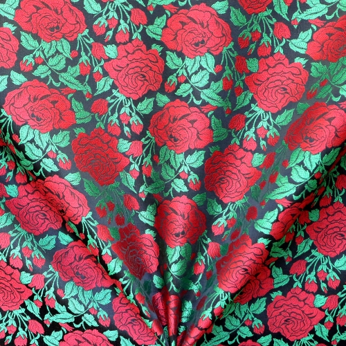 Kauniläikeline, pidulik, luksuslik roosimustriga kostüümikangas, Žakard, 138cm, 17251/199746/51/15