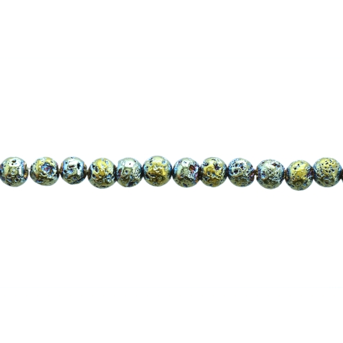 Ümarad värvitud laavakivist helmed, 6mm