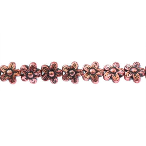 Lilleõiekujuline, graveeritud mustriga riputis/helmes CCB plastikust 10 x 6mm