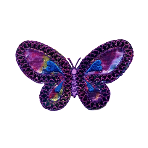 Triigitav Aplikatsioon sädelev litritega liblikas 7,5x4,5cm
