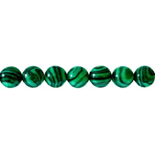 Triibumustriga, ümarad sünteetilised helmed, 8mm