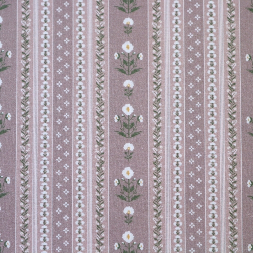 Lilleornamendiga, triibumustriga puuvillane kangas, Popelin Monet, 150cm, POPPMO000