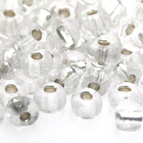 Terahelmed (seemnehelmed) hõbedase läikiva auguga, nr 0 (Ø 8–8,5 mm), Preciosa