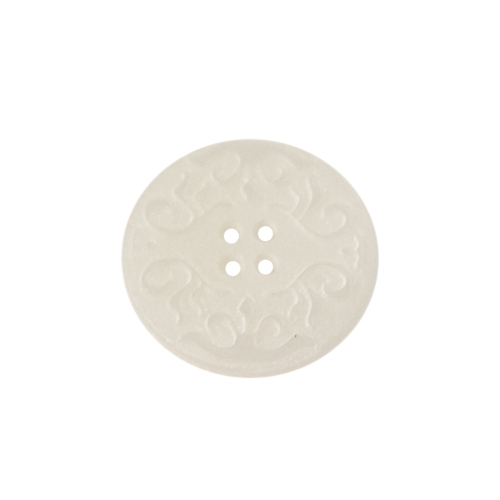 Reljeefse ornamendiga, nelja auguga, plastiknööp, 23mm, 36L