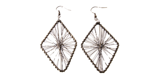 Diamond Wire Earring;, 60mm