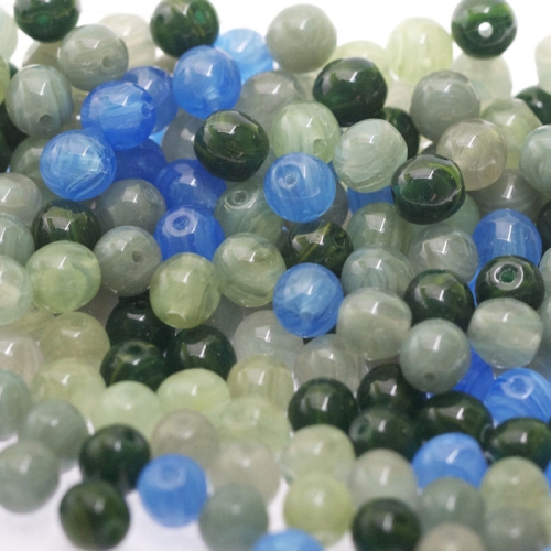Pärlisegu Rohekas-sinistes toonides pärlitest 6mm, 50/100g pakk, LL39