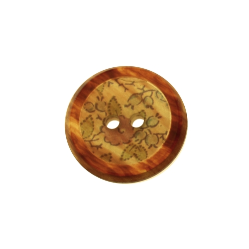 Lillemustriga, läbikumav, kahe auguga, sileda pinnaga plastiknööp, 20mm, 32L