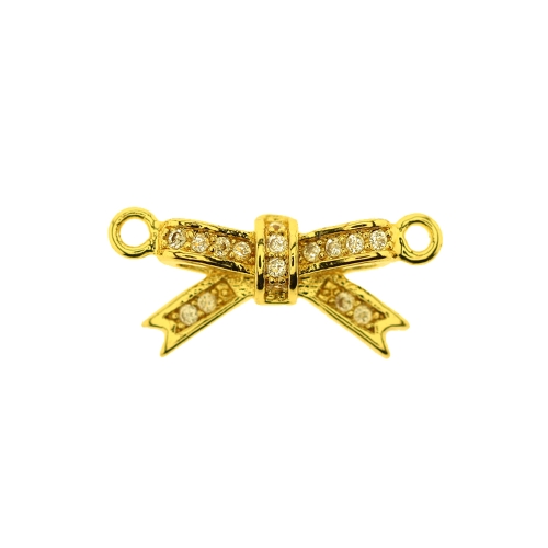 Lipsukujuline vahedetail klaaskivikestega, kahelt poolt aasaga, 19 x 8 x 3mm