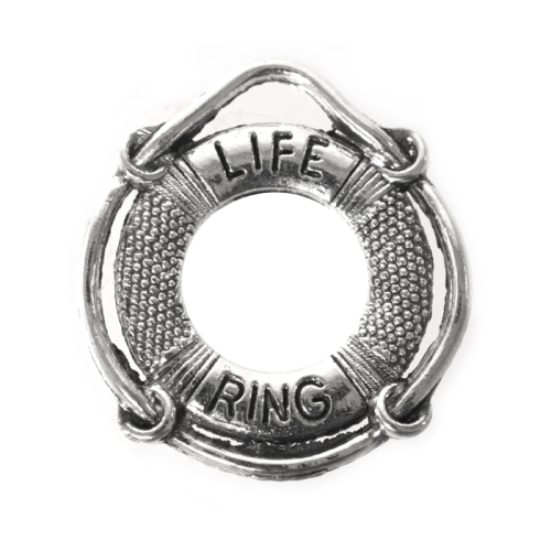 Päästerõngakujuline riputis "Life Ring"/ Ornamental Jewelery Spacer with Dotted Pattern / 22x24x2mm