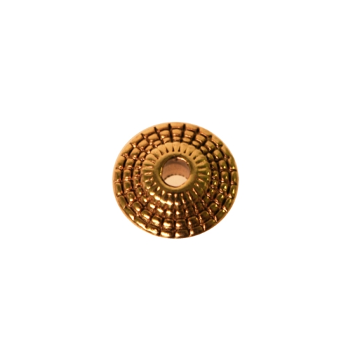 Kettakujuline, antiikse mustriga ehte vahedetail, metallhelmes ø8 x 3,5 mm, auk ø1,5 mm