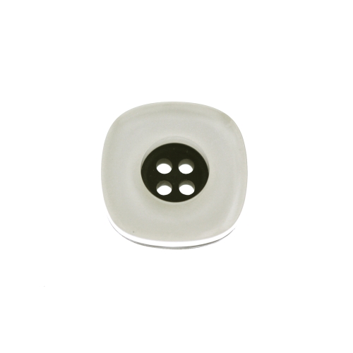 Kandilise vormiga, kahevärviline, keskelt süvistatud, nelja auguga, plastiknööp, 18mm, 28L