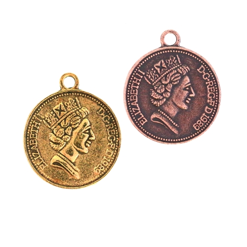 Mündi/medaljonitaoline riputis aasaga, kuninganna reljeefiga, teiselt poolt vapiga, 19mm
