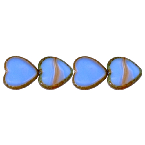 Südamekujuline, äärtest beežikas 16x15x4mm klaashelmes